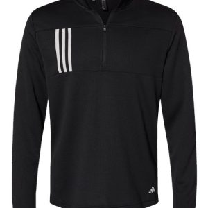 Alternative view of Adidas Men's 3-Stripes Double-Knit Quarter-Zip Pullover