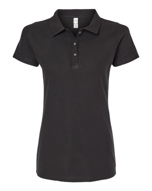 M&O Women's Ringspun Pique Polo - Image 2