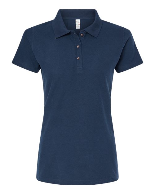 M&O Women's Ringspun Pique Polo - Image 3