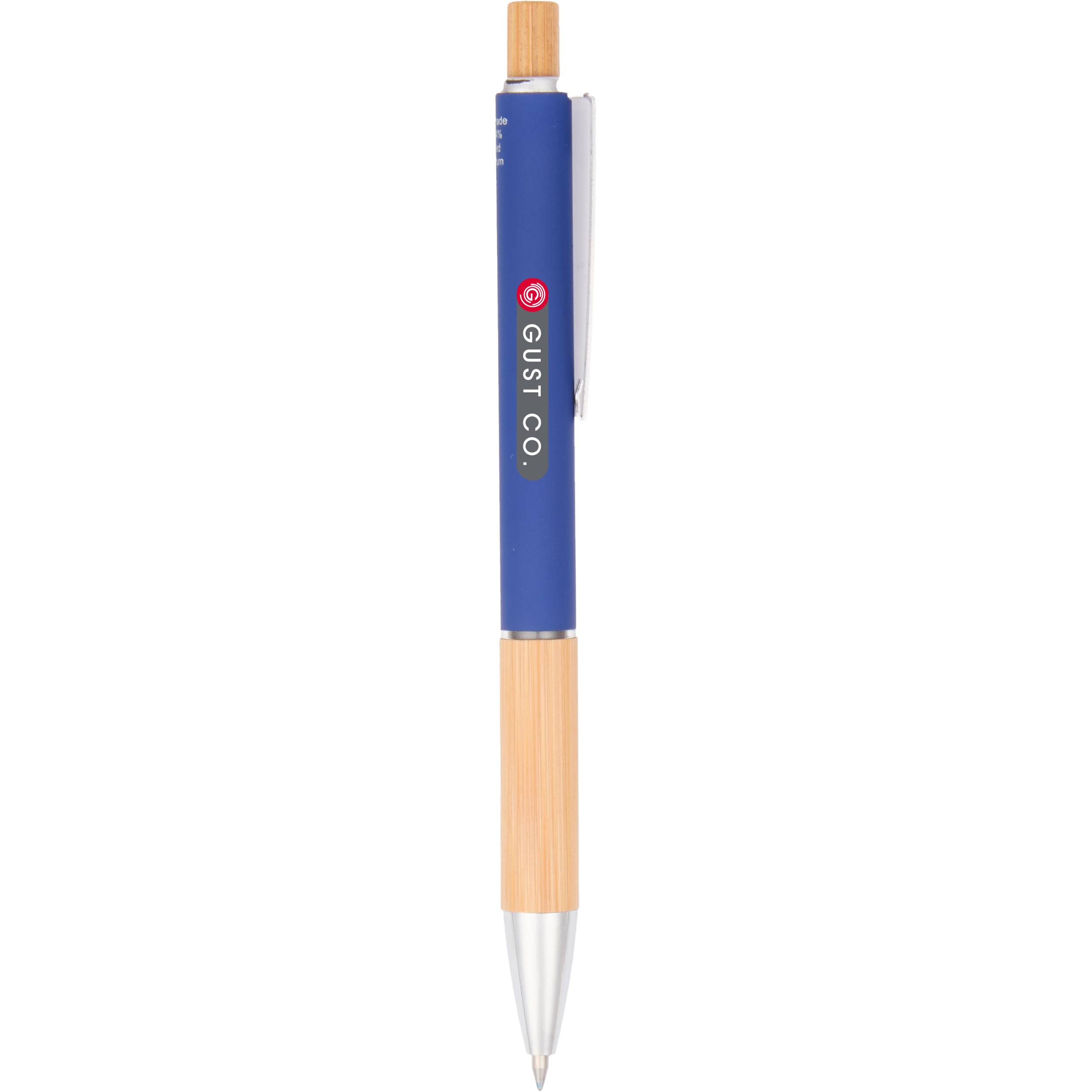 Bamboo and Recycled Aluminum Soft Touch Ballpoint - Image 3