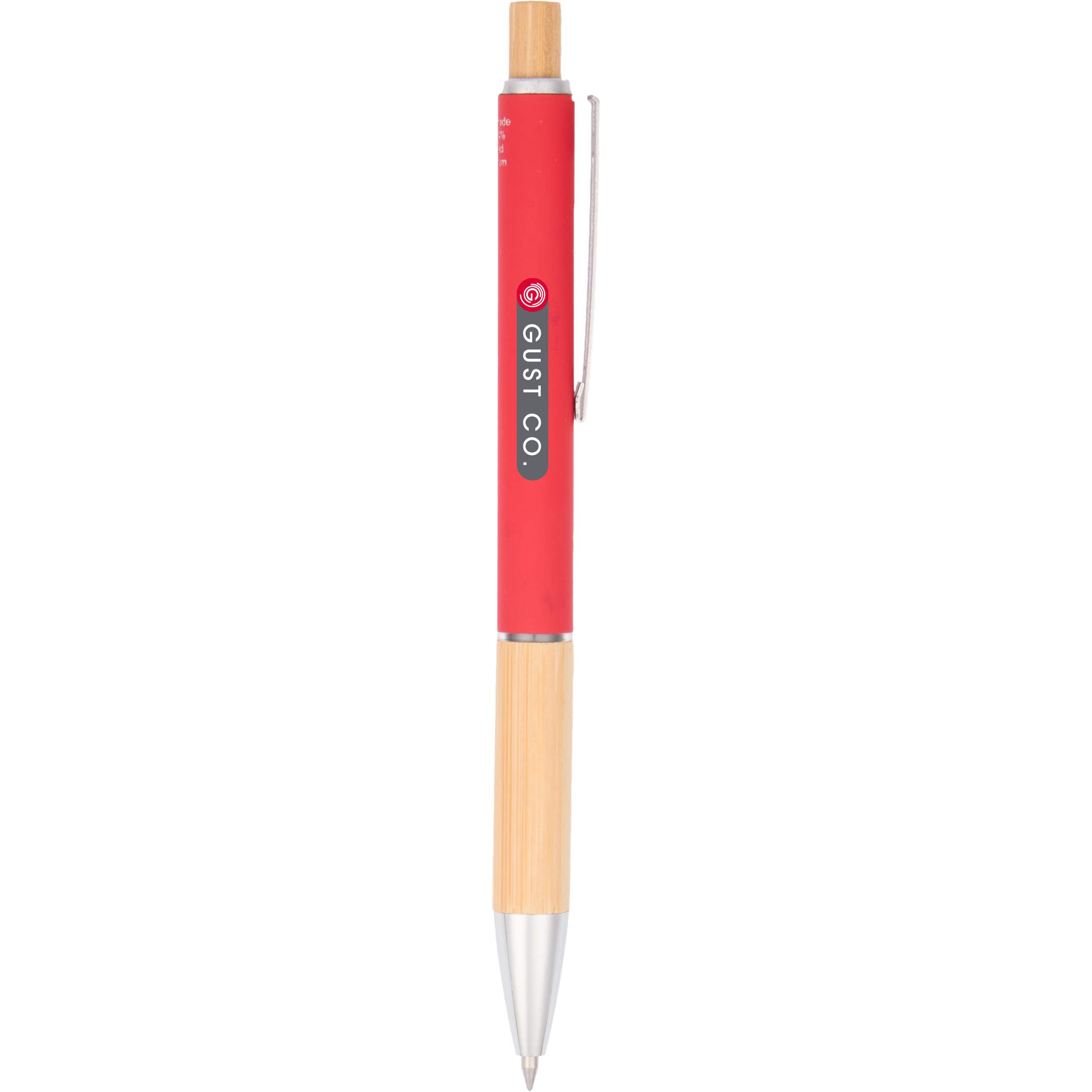 Bamboo and Recycled Aluminum Soft Touch Ballpoint - Image 5