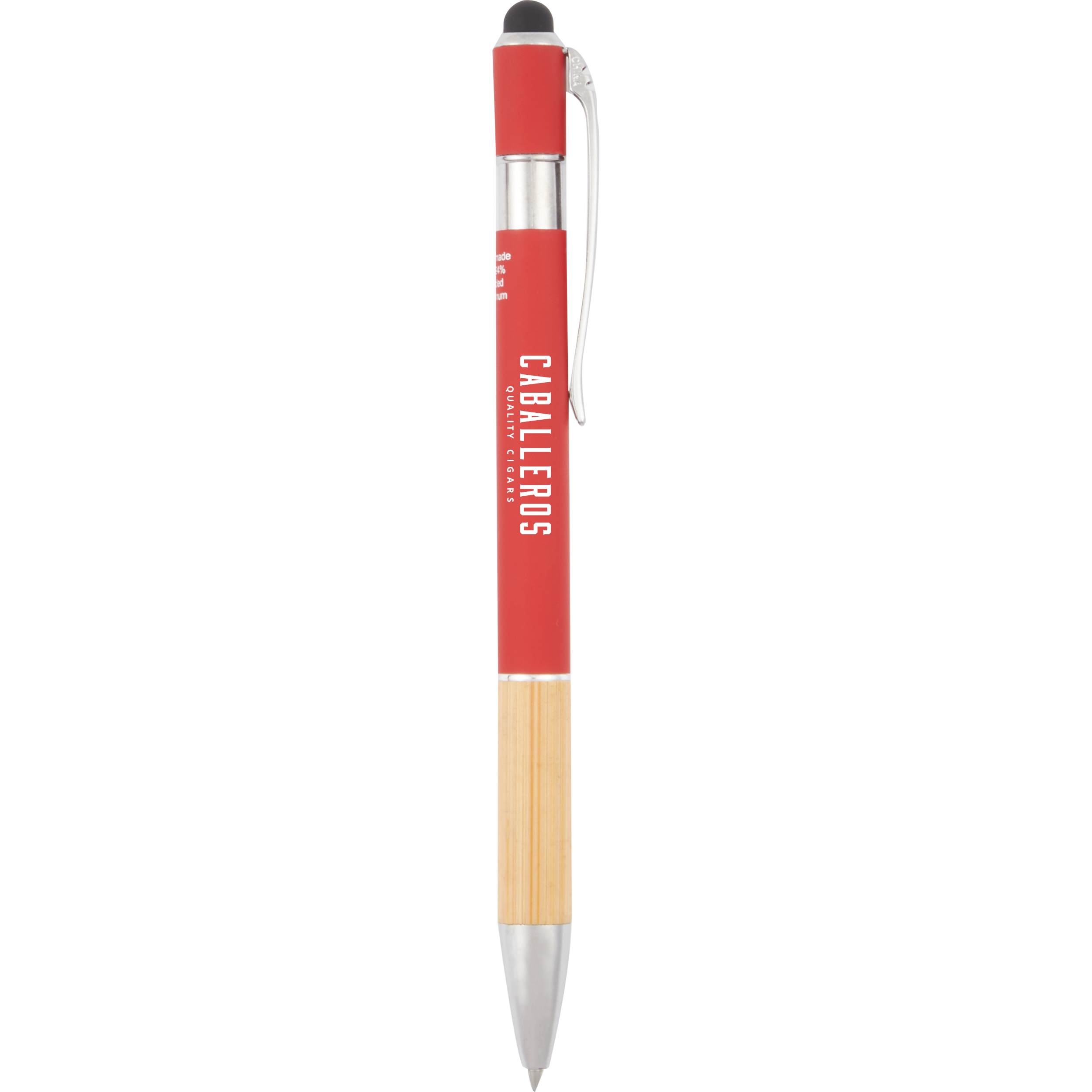 Bamboo and Recycled Aluminum Soft Touch Ballpoint Stylus - Image 5