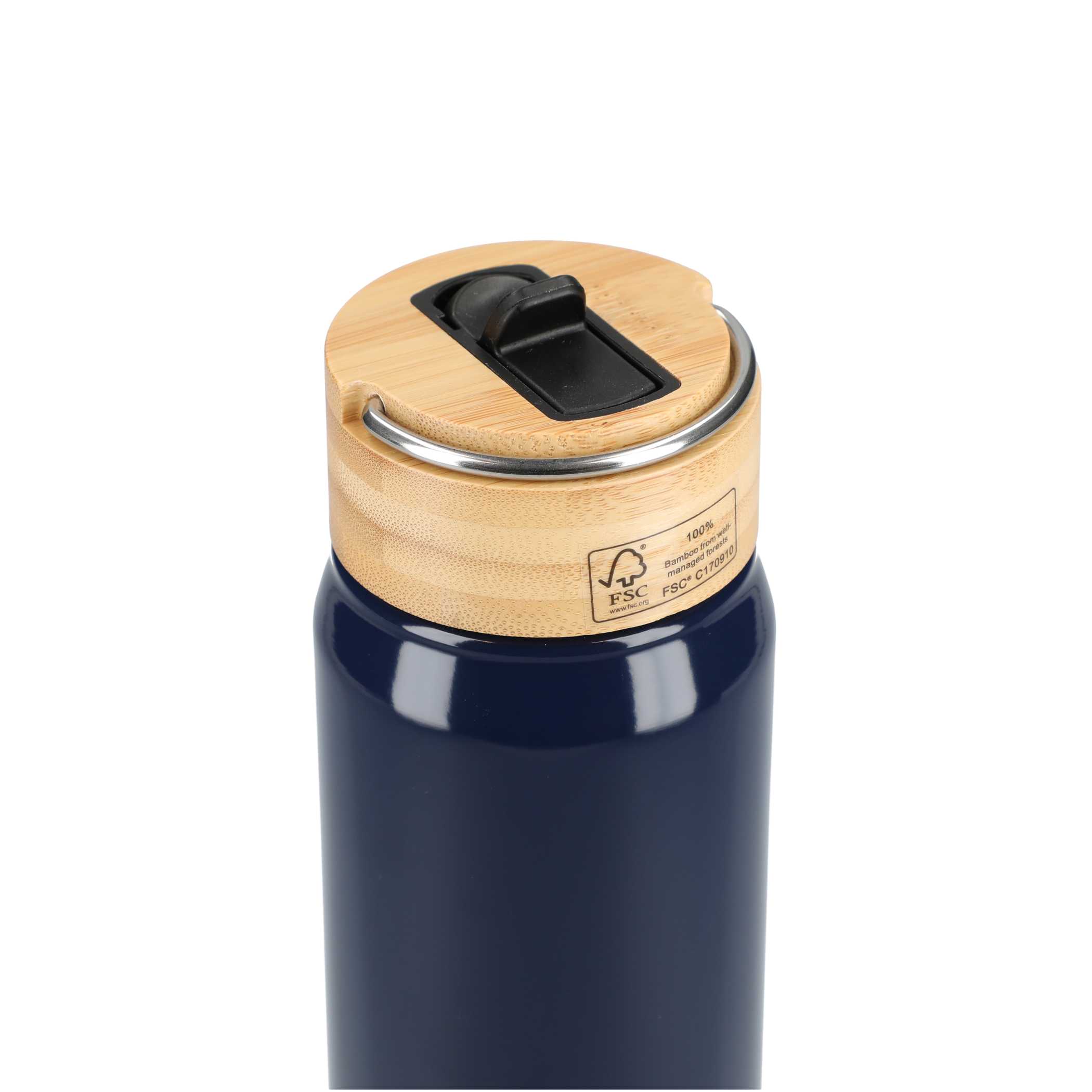 Billy 26oz Eco-Friendly Aluminum Bottle W/ FSC® 100% Bamboo Lid - Image 4