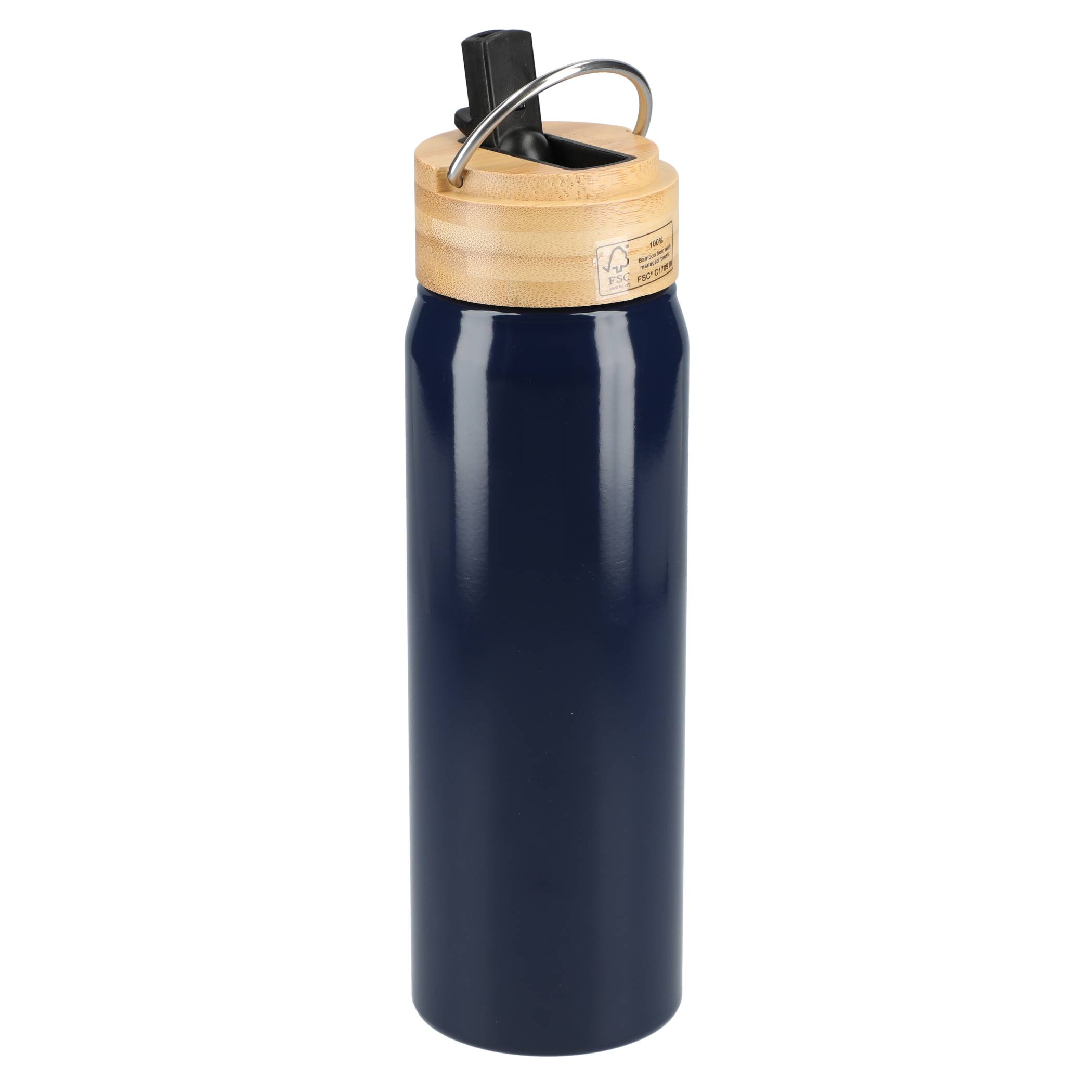 Billy 26oz Eco-Friendly Aluminum Bottle W/ FSC® 100% Bamboo Lid - Image 5