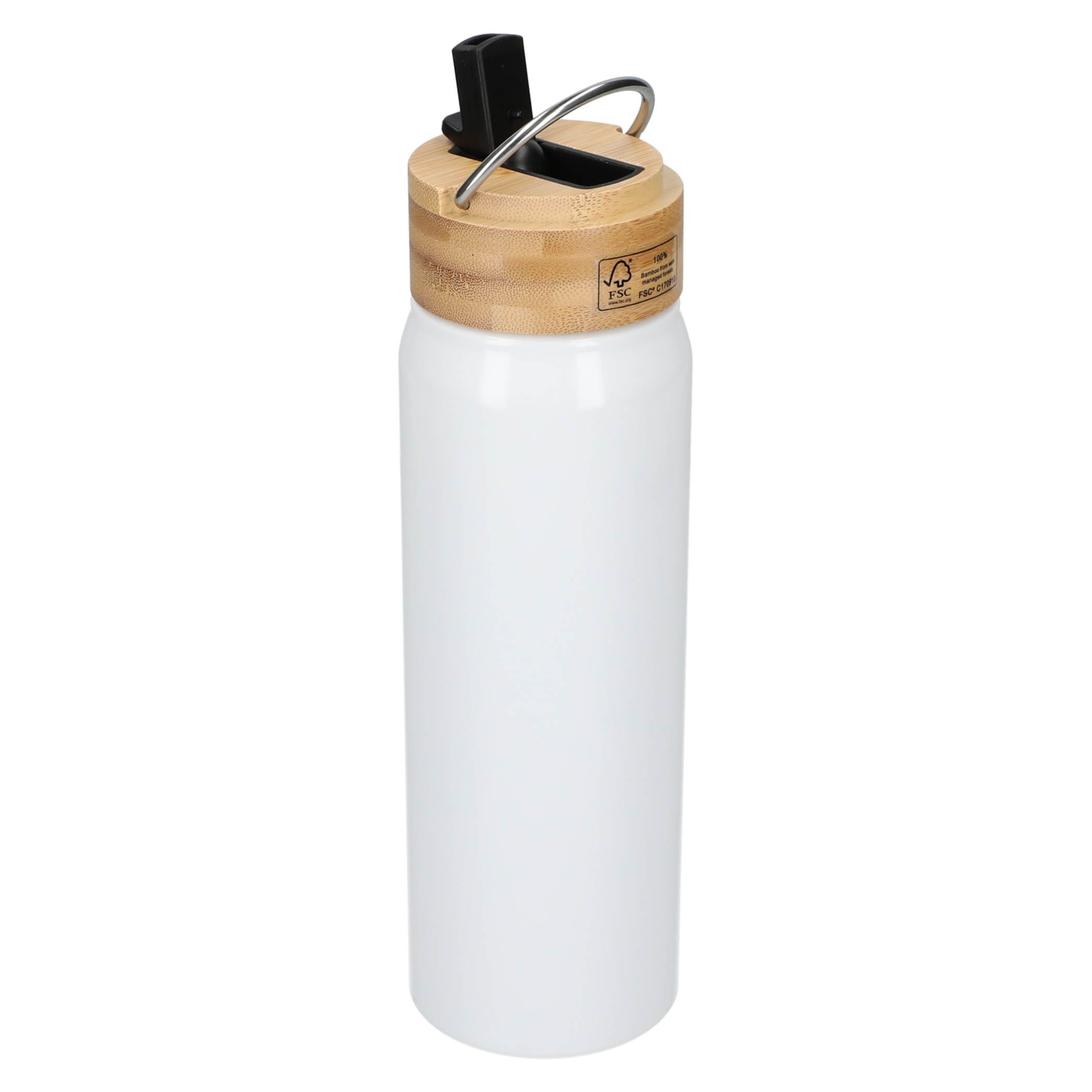Billy 26oz Eco-Friendly Aluminum Bottle W/ FSC® 100% Bamboo Lid - Image 3