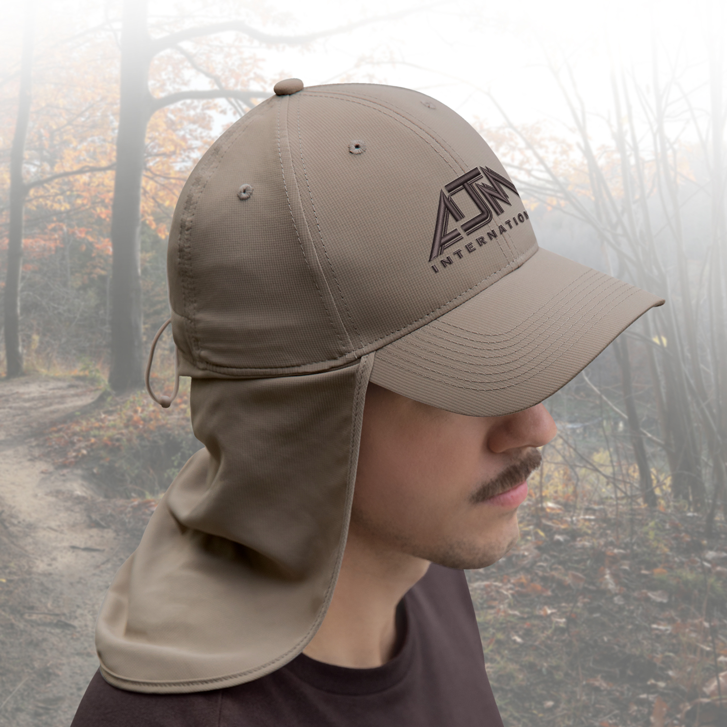 6 Panel Constructed Full-Fit with Neck Flap Cap — AJM 0E130M - Image 2