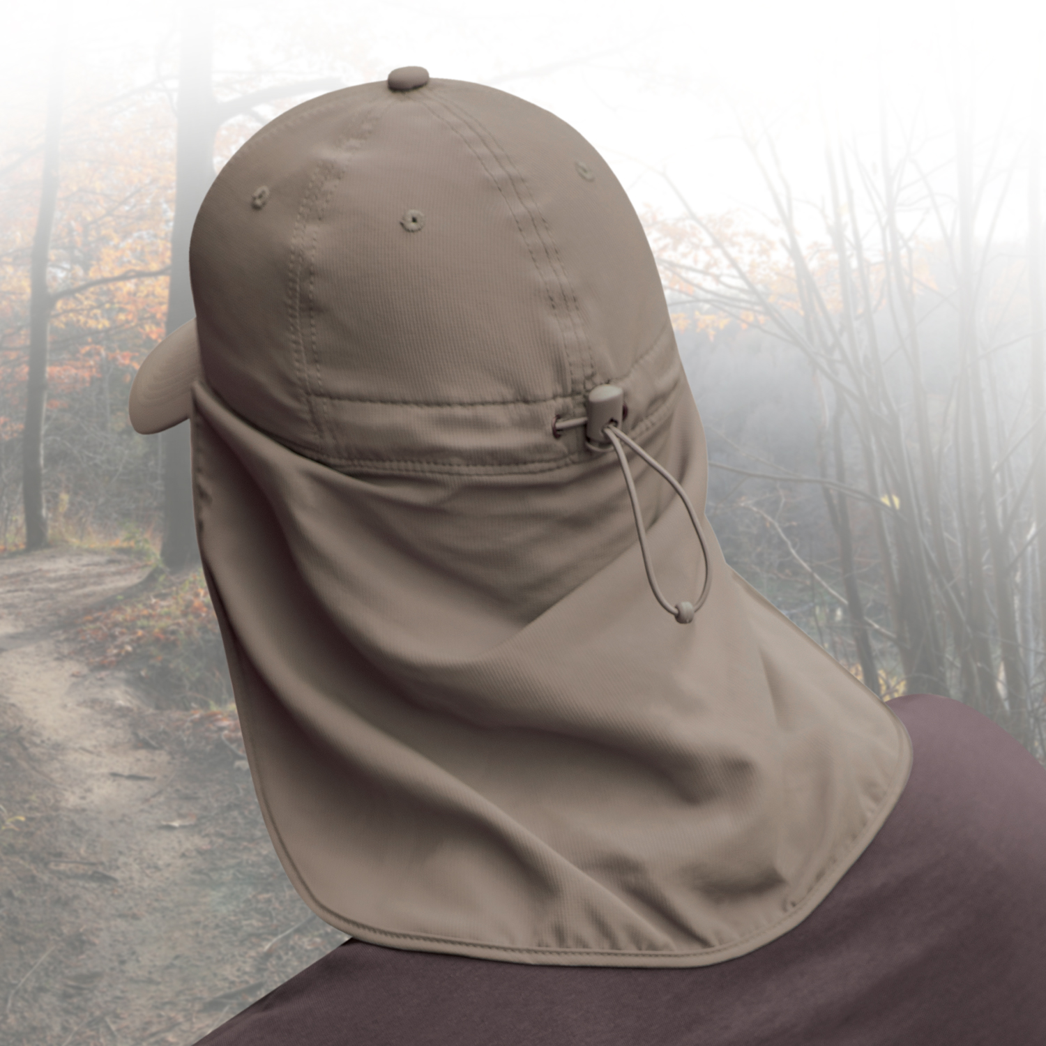 6 Panel Constructed Full-Fit with Neck Flap Cap — AJM 0E130M - Image 3