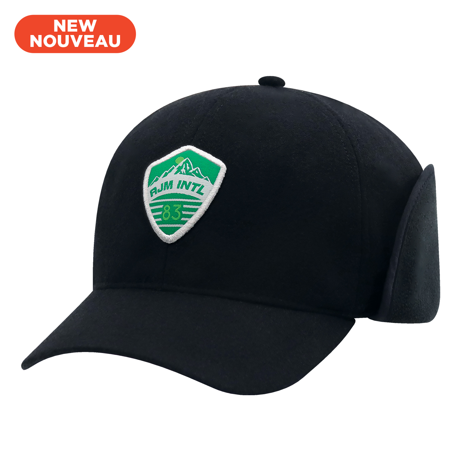 6 Panel Constructed Full-Fit with Ear Flap (Adjust-A-Fit) Cap — AJM 0F450