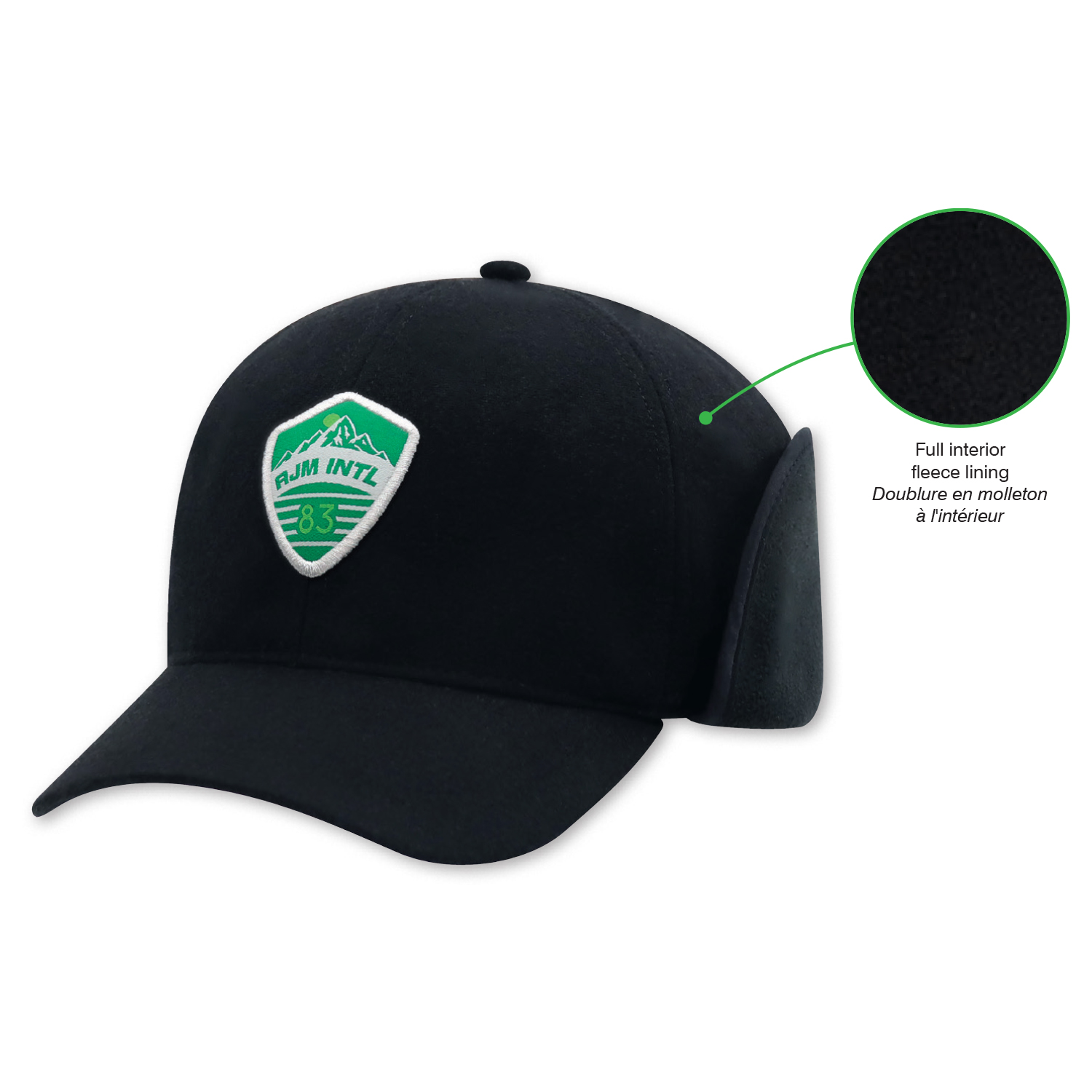 6 Panel Constructed Full-Fit with Ear Flap (Adjust-A-Fit) Cap — AJM 0F450 - Image 4
