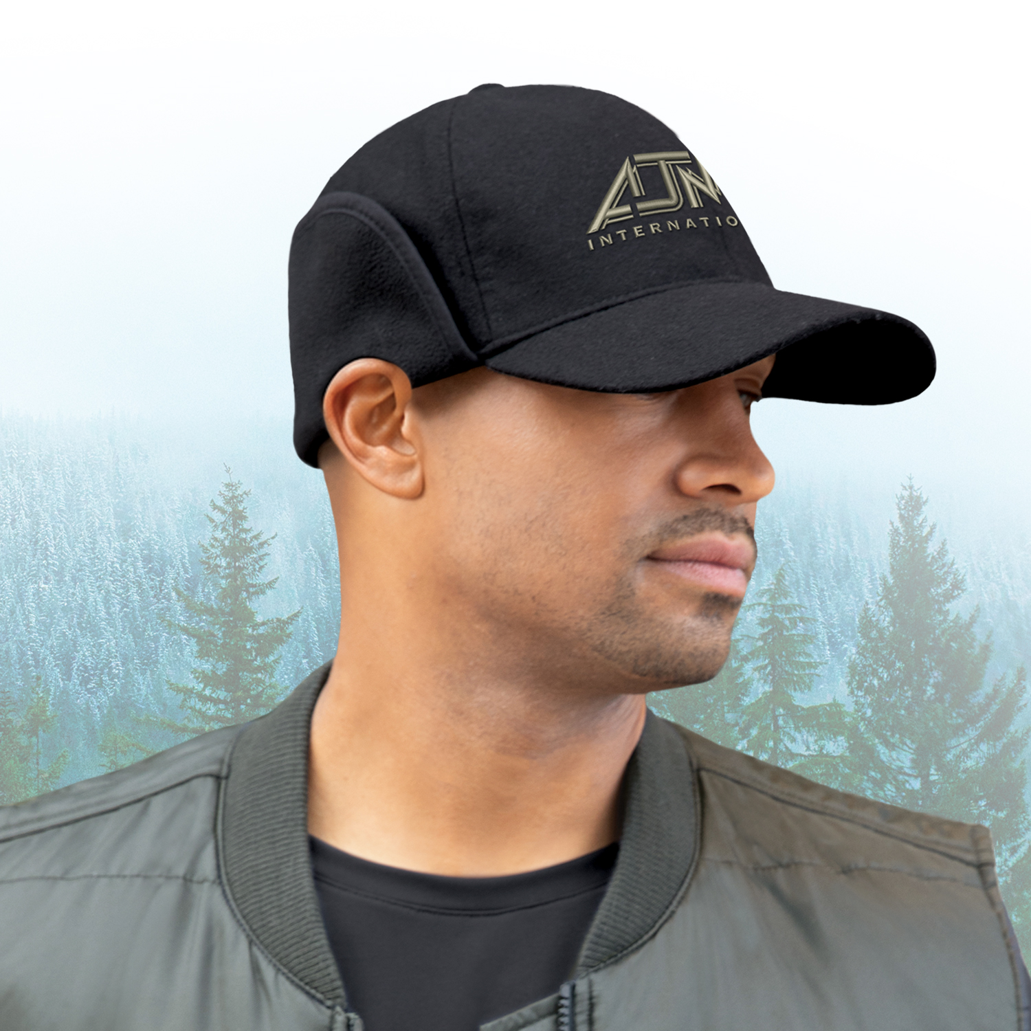 6 Panel Constructed Full-Fit with Ear Flap (Adjust-A-Fit) Cap — AJM 0F450 - Image 3