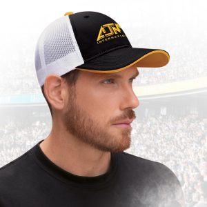 Alternative view of 6 Panel Constructed Full-Fit (Mesh Back) Cap — AJM 1D640M