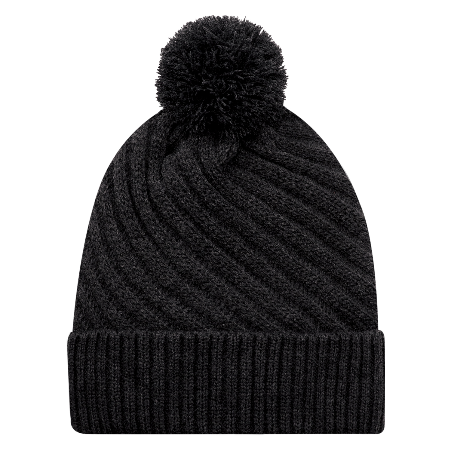 Cuff Toque (Pom Pom 8cm, Women's) — Jacquard cable knit — AJM 1E133L - Image 6