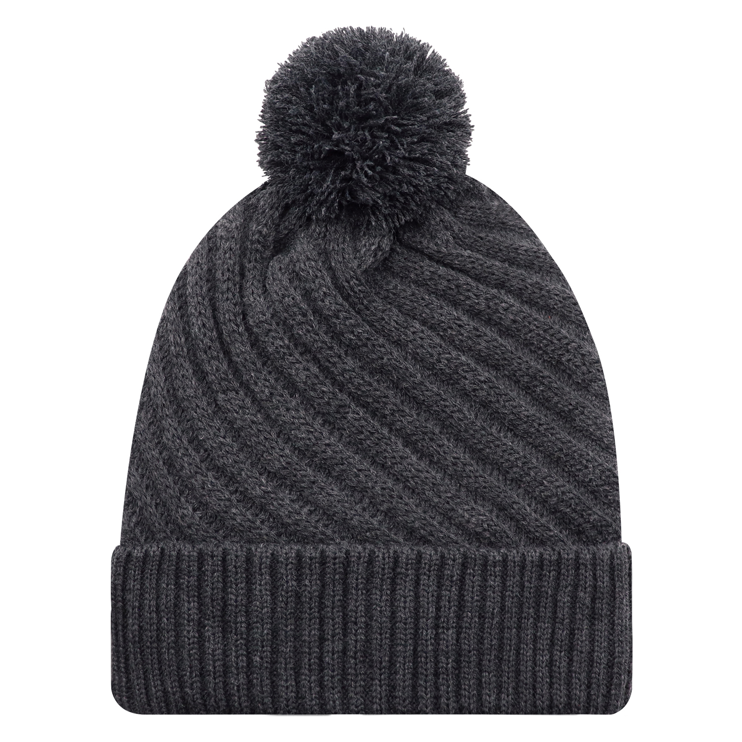 Cuff Toque (Pom Pom 8cm, Women's) — Jacquard cable knit — AJM 1E133L - Image 7