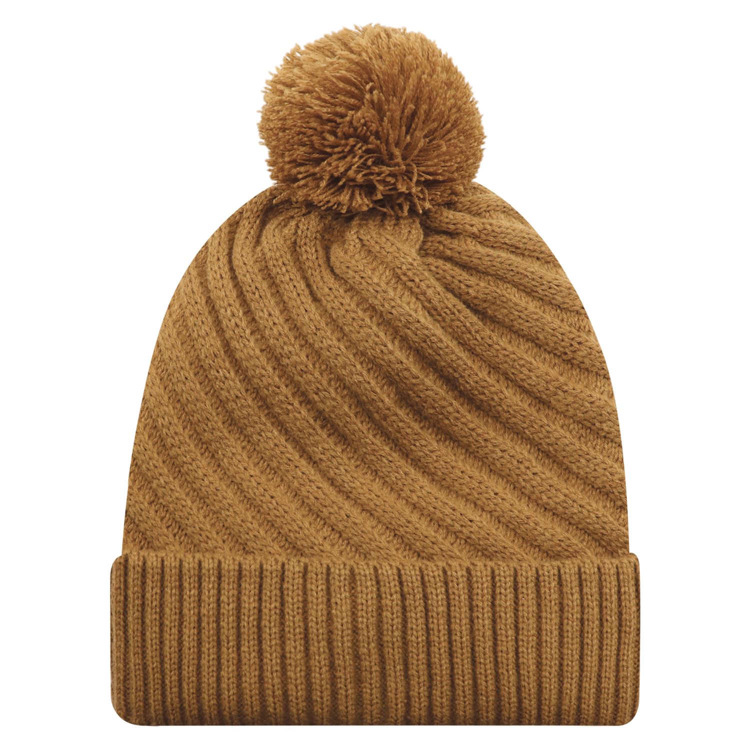 Cuff Toque (Pom Pom 8cm, Women's) — Jacquard cable knit — AJM 1E133L - Image 8