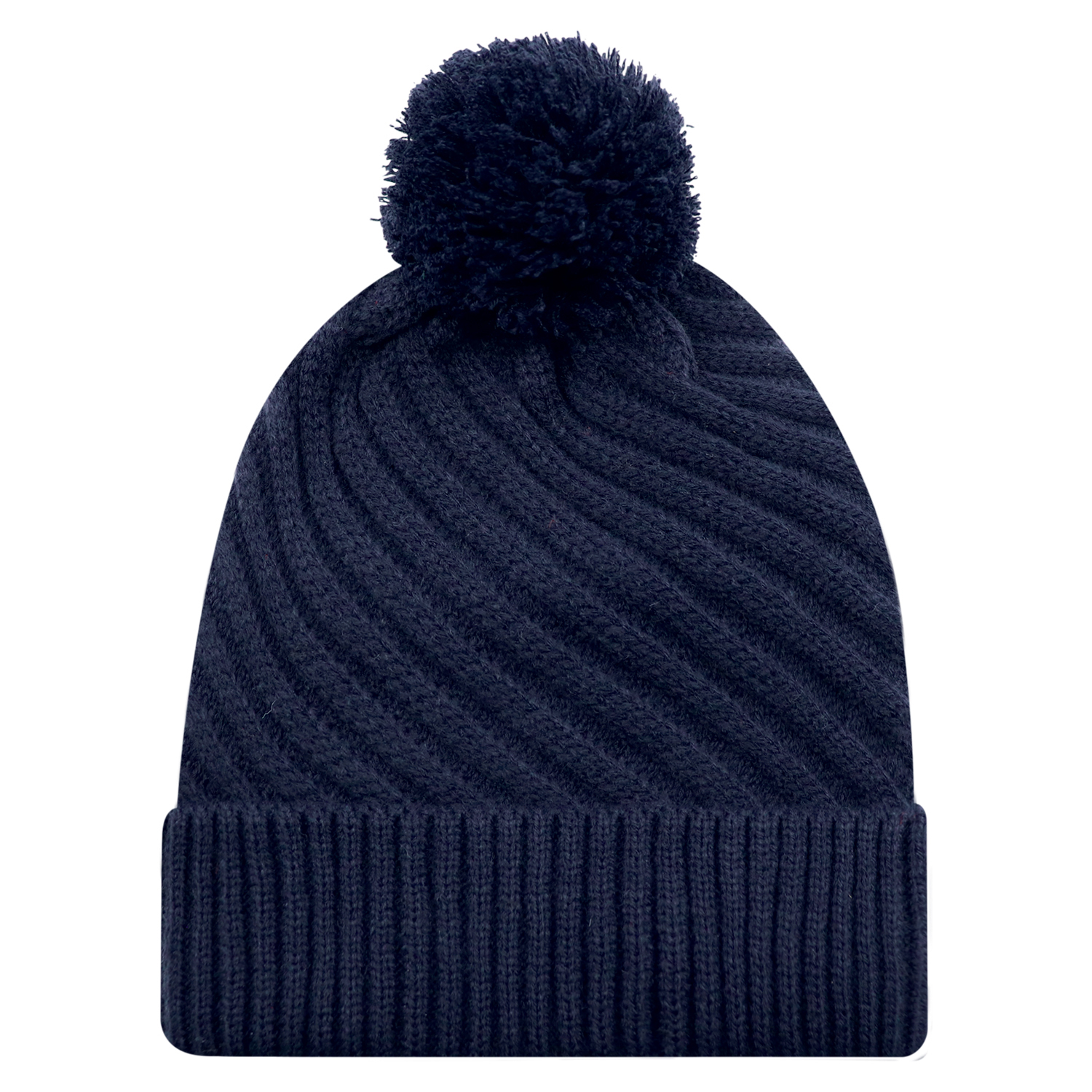 Cuff Toque (Pom Pom 8cm, Women's) — Jacquard cable knit — AJM 1E133L - Image 10