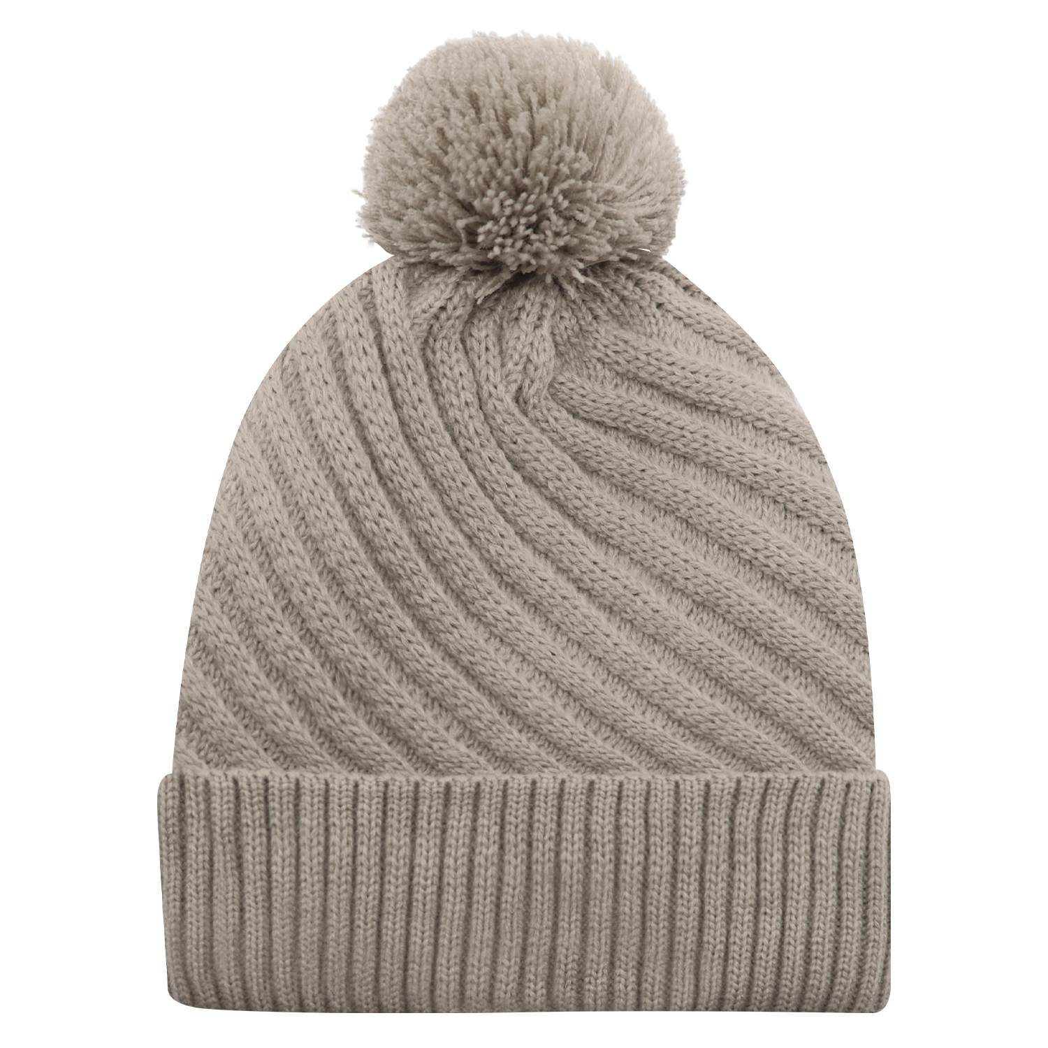 Cuff Toque (Pom Pom 8cm, Women's) — Jacquard cable knit — AJM 1E133L - Image 11