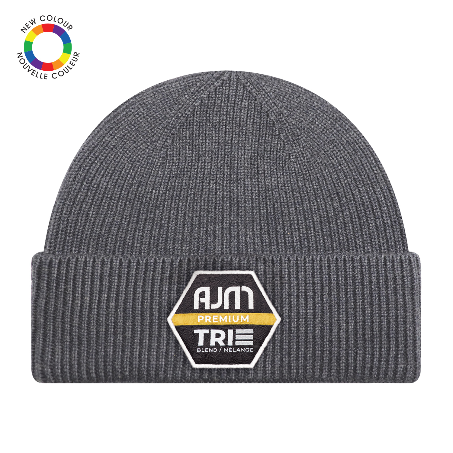 PREMIUM Tri-Blend Cuff Toque with Flat Seams — Rib knit — AJM 1T270M