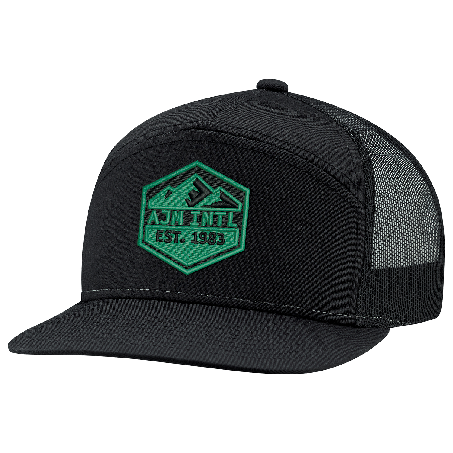 7 Panel Constructed Camper Style (Mesh Back) Cap — AJM 3D410M