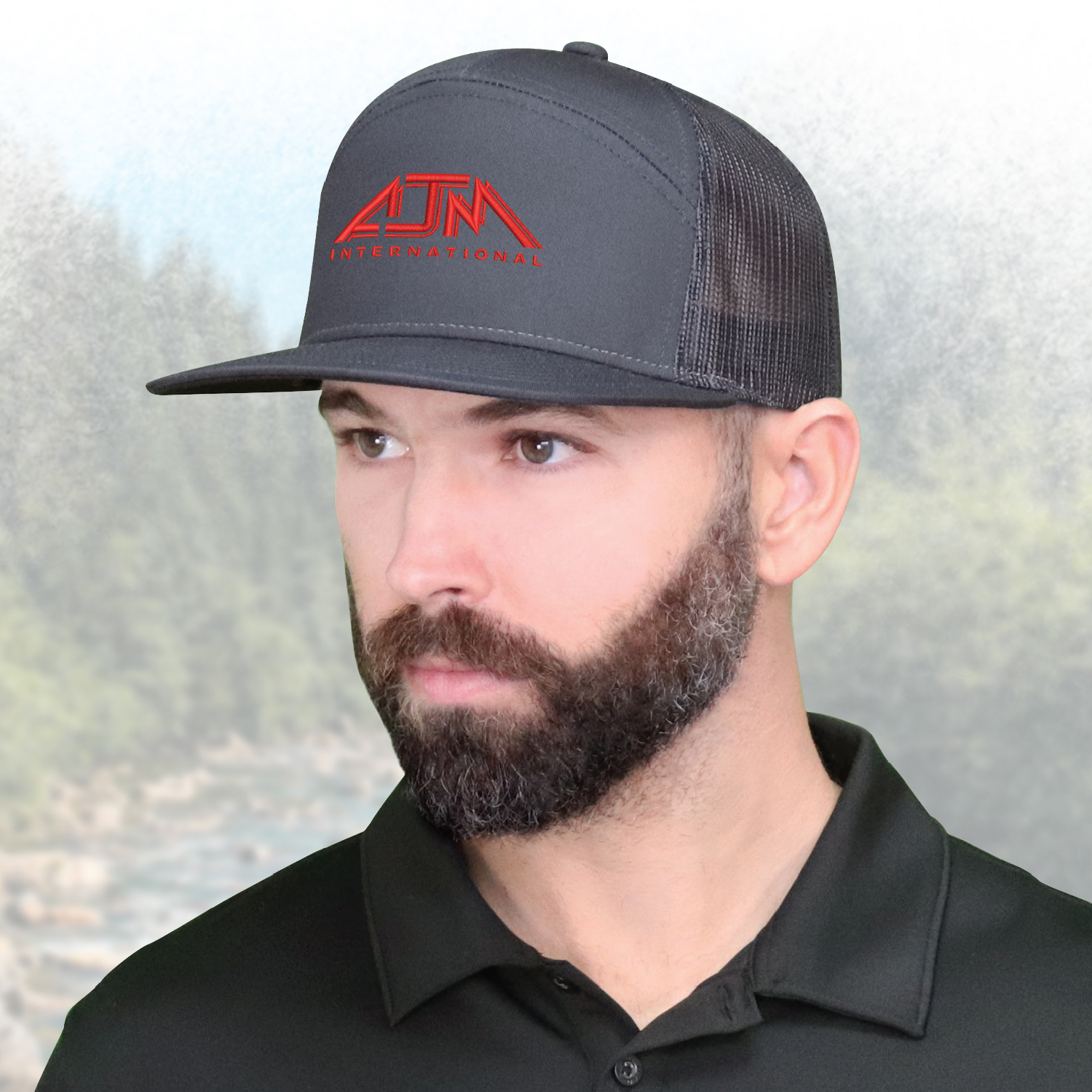 7 Panel Constructed Camper Style (Mesh Back) Cap — AJM 3D410M - Image 6