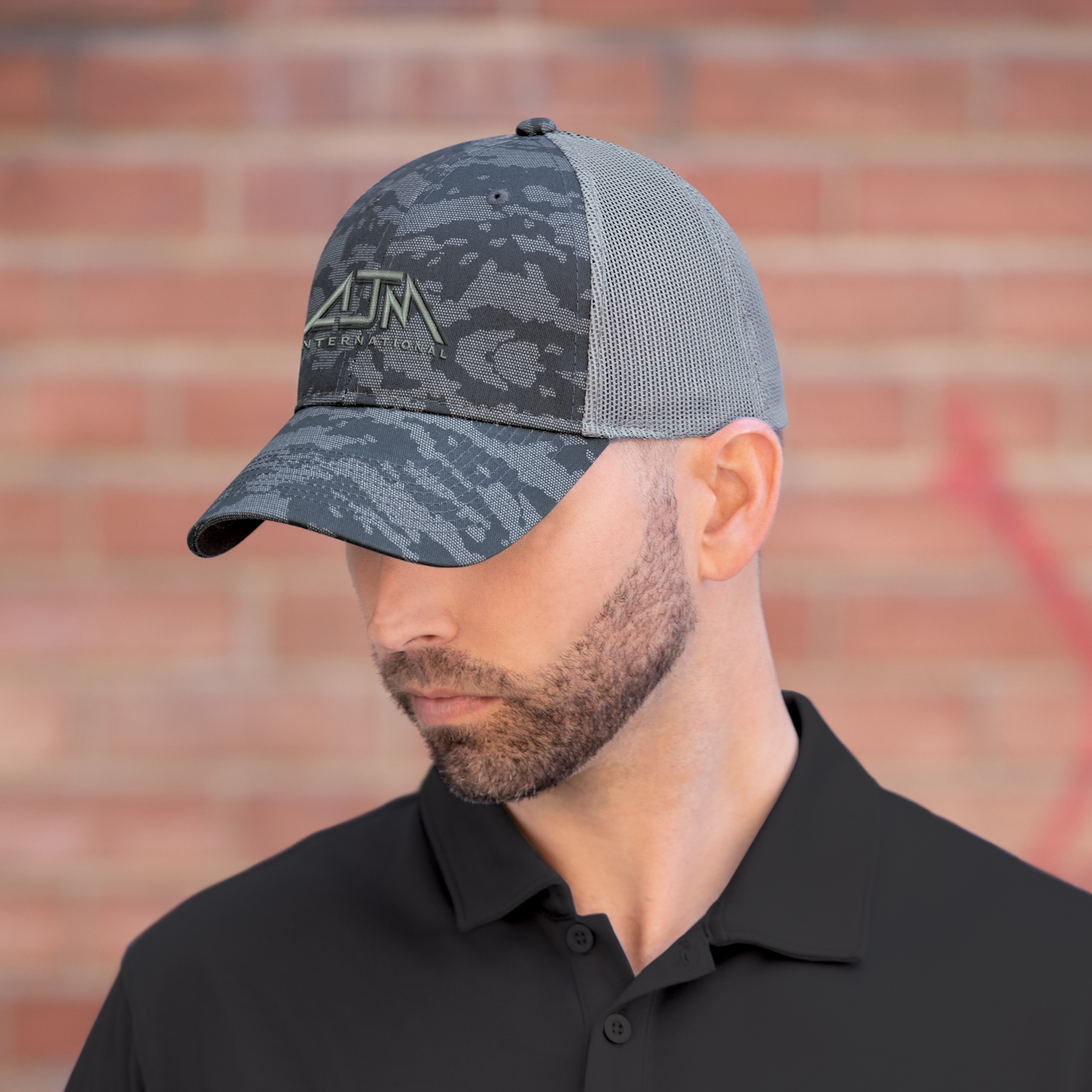 6 Panel Constructed Full-Fit (Urban Camo, Mesh Back) Cap — AJM 3H647M - Image 2