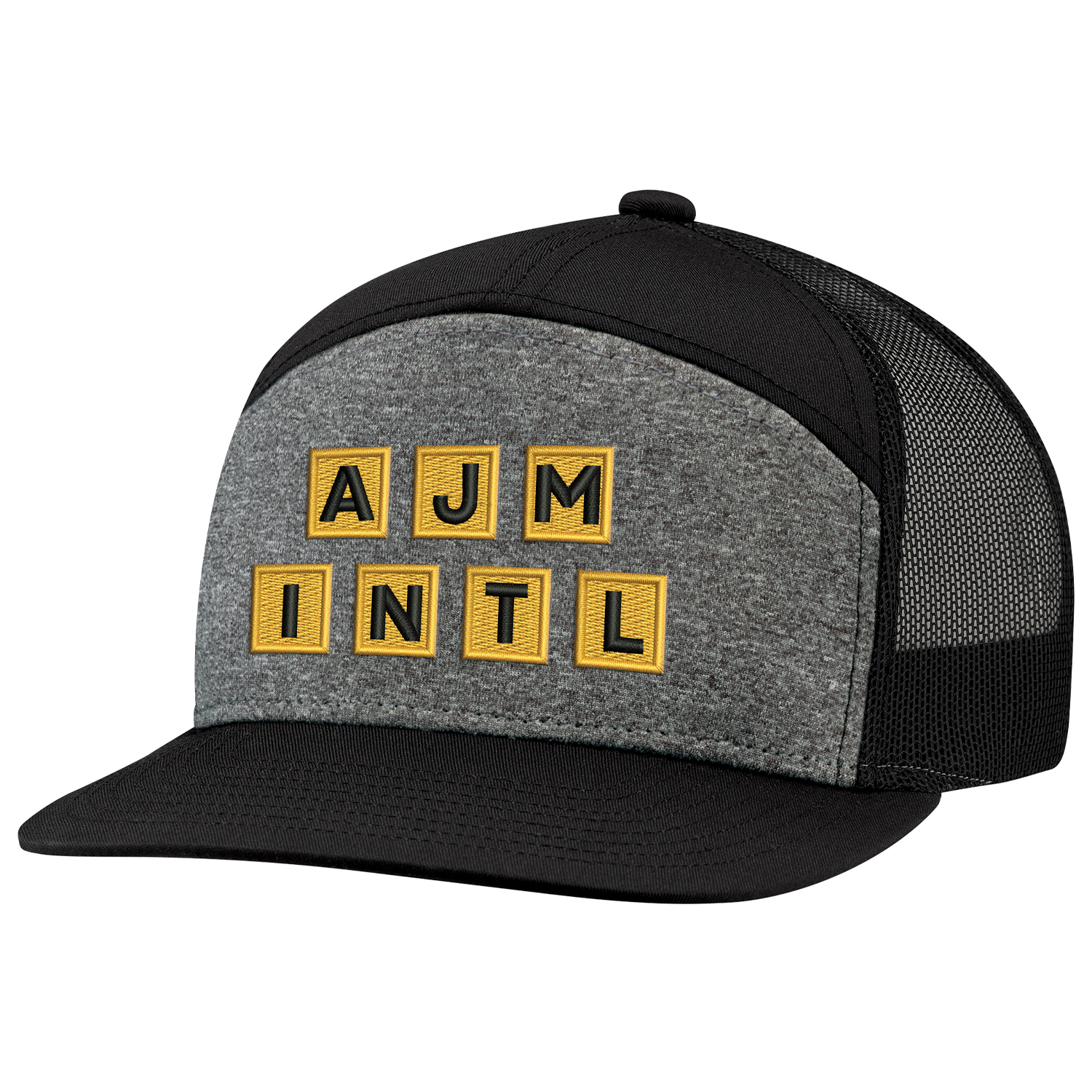 7 Panel Constructed Camper Style (Mesh Back) Cap — AJM 4G415M