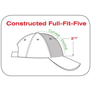 Alternative view of 5 Panel Constructed Full-Fit-Five (Youth) Cap — AJM 5910B