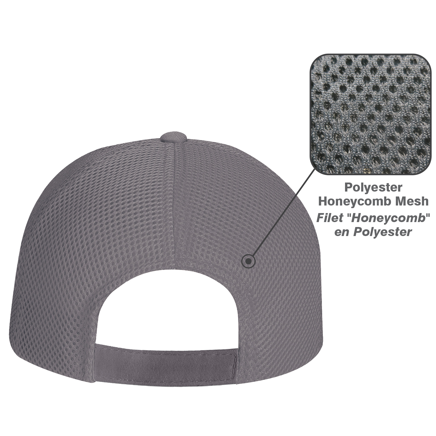 6 Panel Constructed Contour (Mesh Back) Cap — AJM 5A390M - Image 2