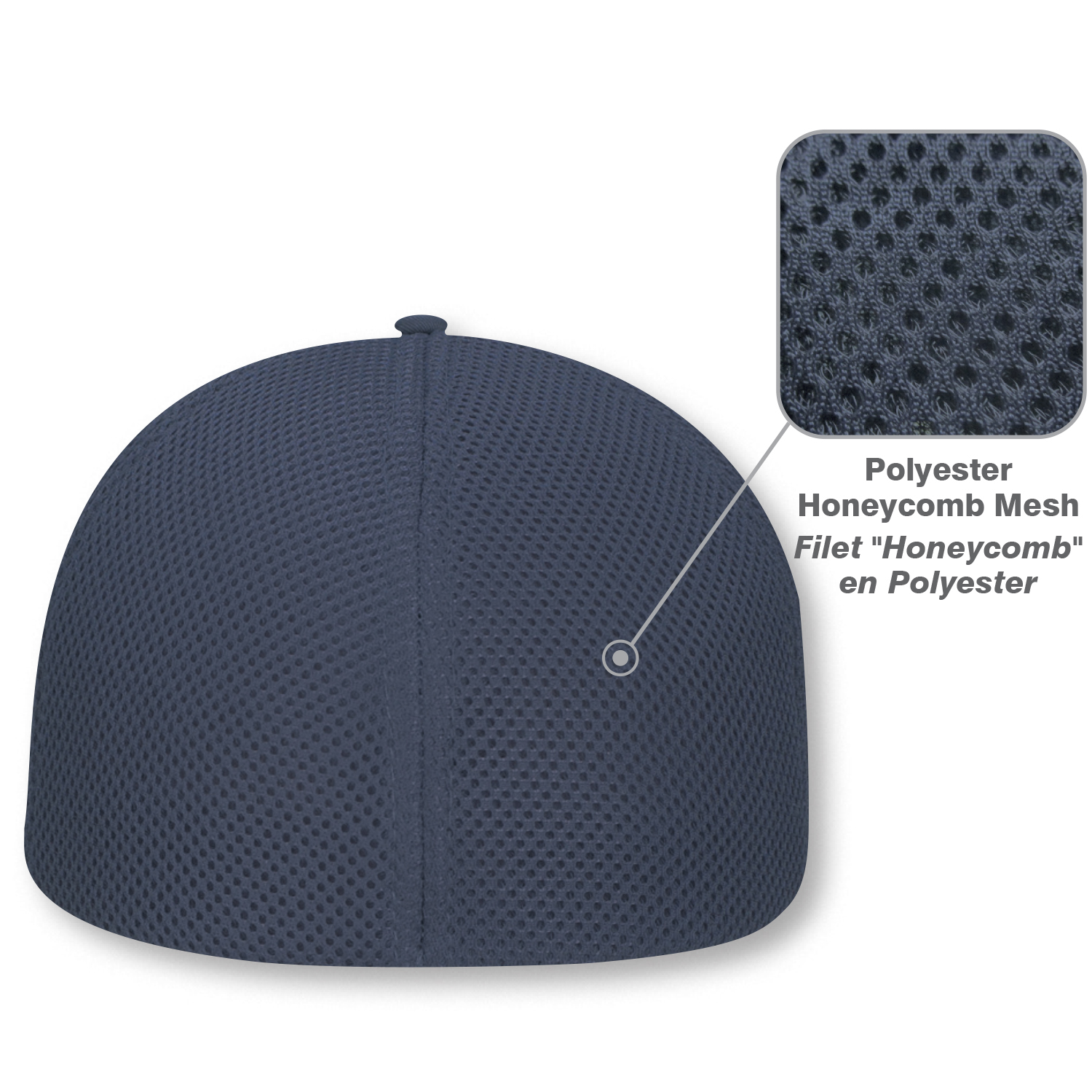 6 Panel Constructed Contour (Mesh Back, Adjust-A-Fit) Cap — AJM 5A990 - Image 3
