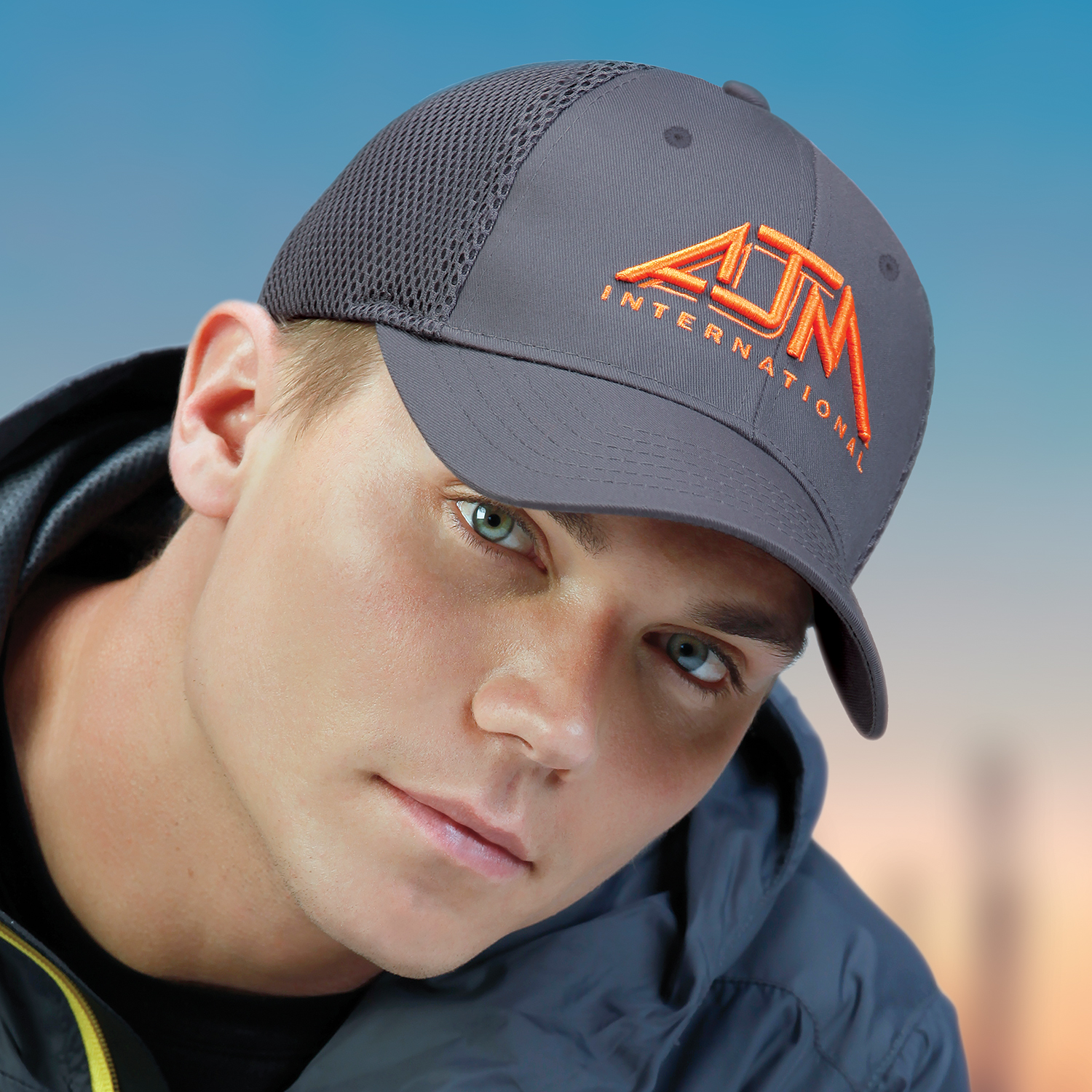 6 Panel Constructed Contour (Mesh Back, Adjust-A-Fit) Cap — AJM 5A990 - Image 2