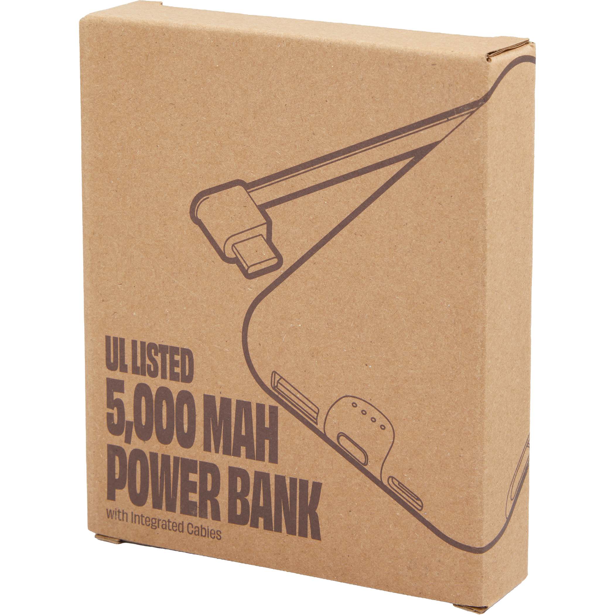 UL Listed 5,000 mAh 20W Power Bank with Integrated Cables - Image 10