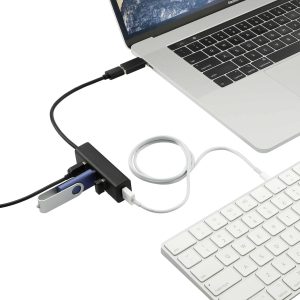 Alternative view of Aluminum 4-Port USB 3.0 Hub with Type C Adapter