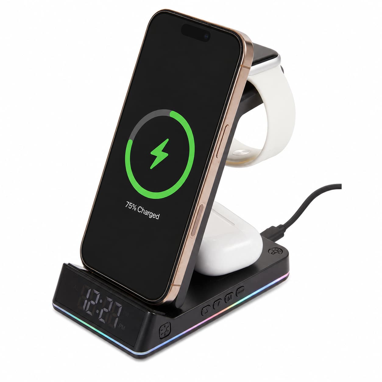 TriCharge Plus 3-in-1 Qi Wireless Charging Stand - Image 4