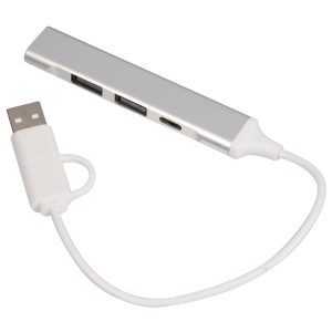 Alternative view of Recycled Aluminum 4-Port USB-A and C Hub
