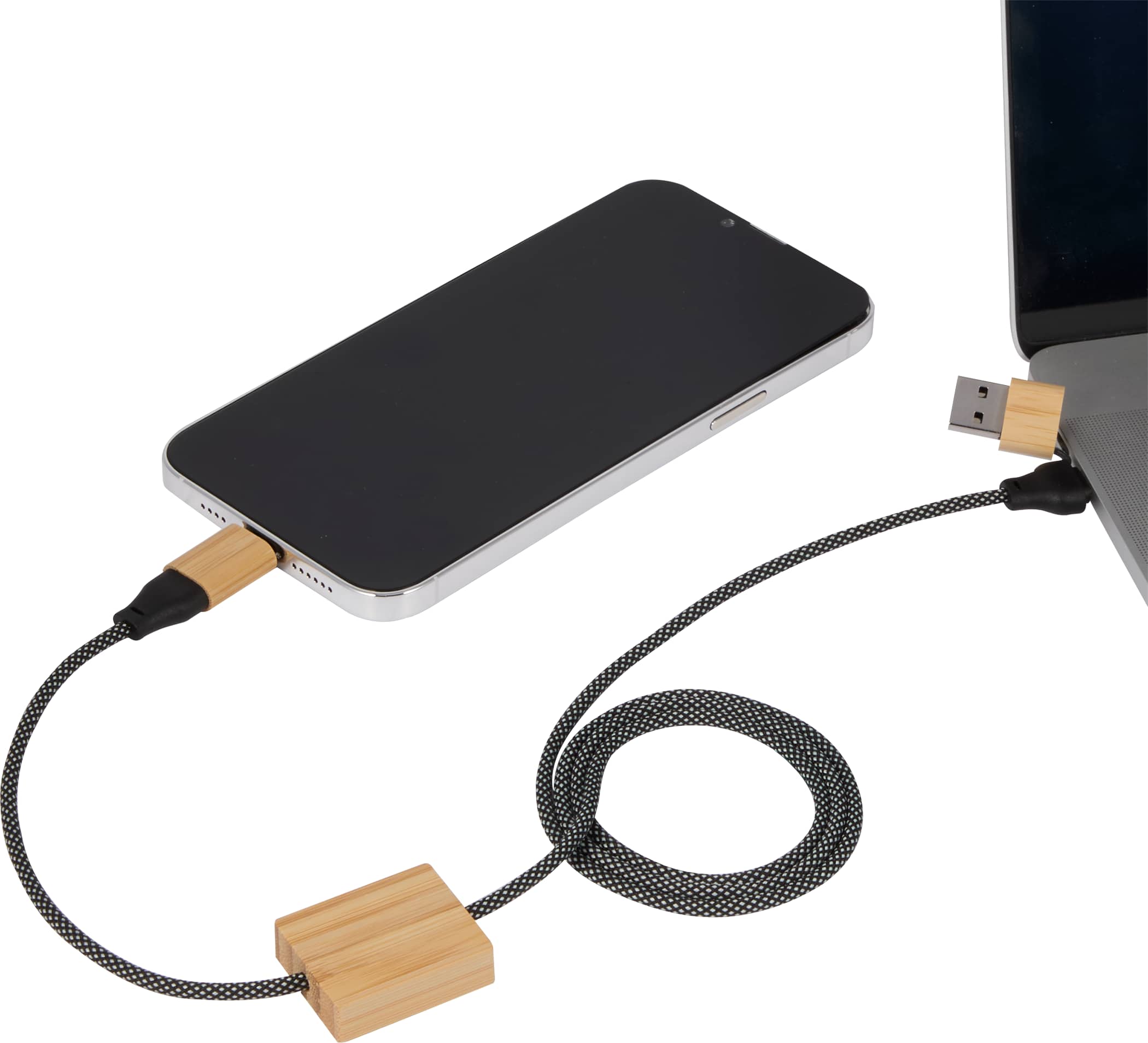 FSC® 100% Bamboo 5-in-1 100W Laptop Charging Cable - Image 6