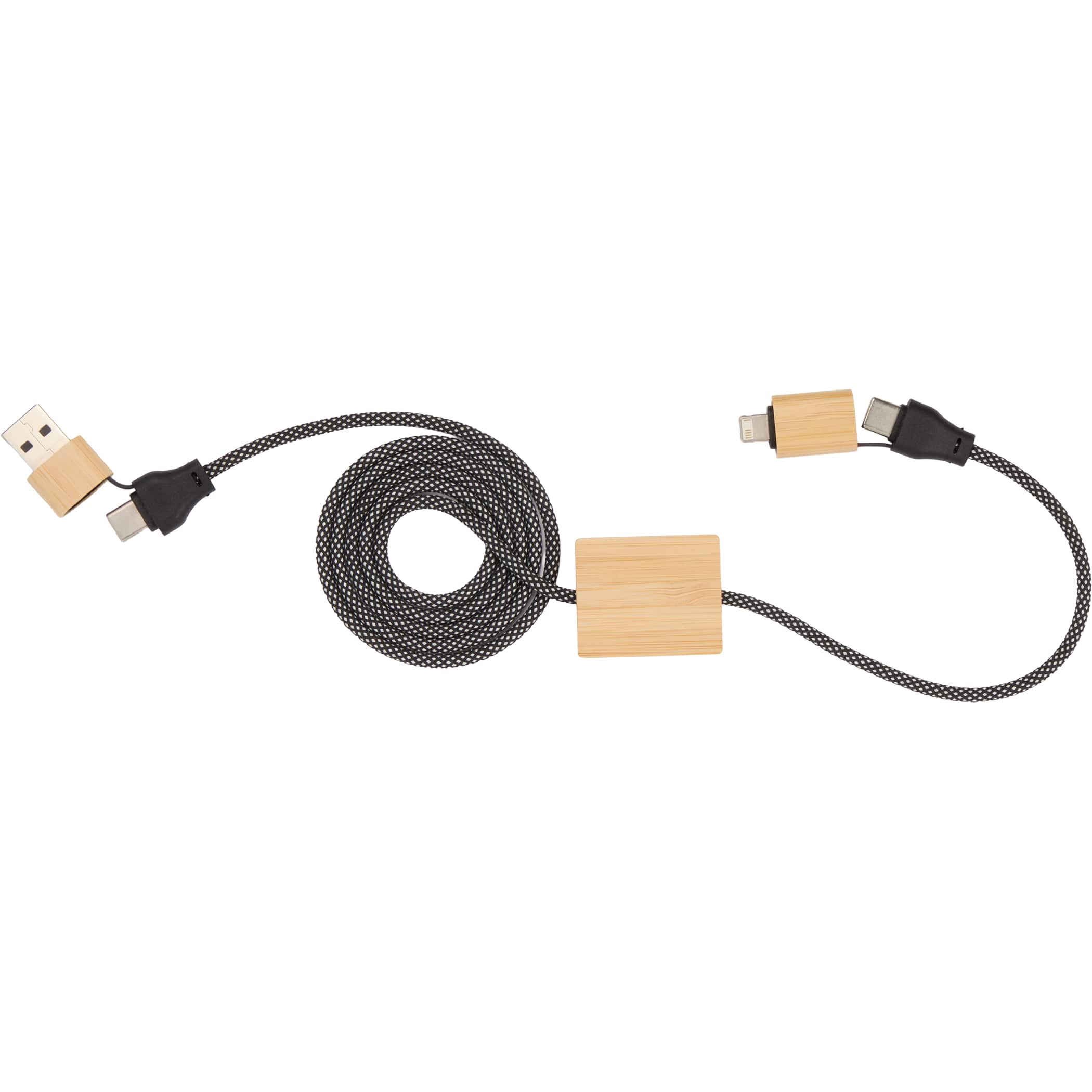 FSC® 100% Bamboo 5-in-1 100W Laptop Charging Cable - Image 8