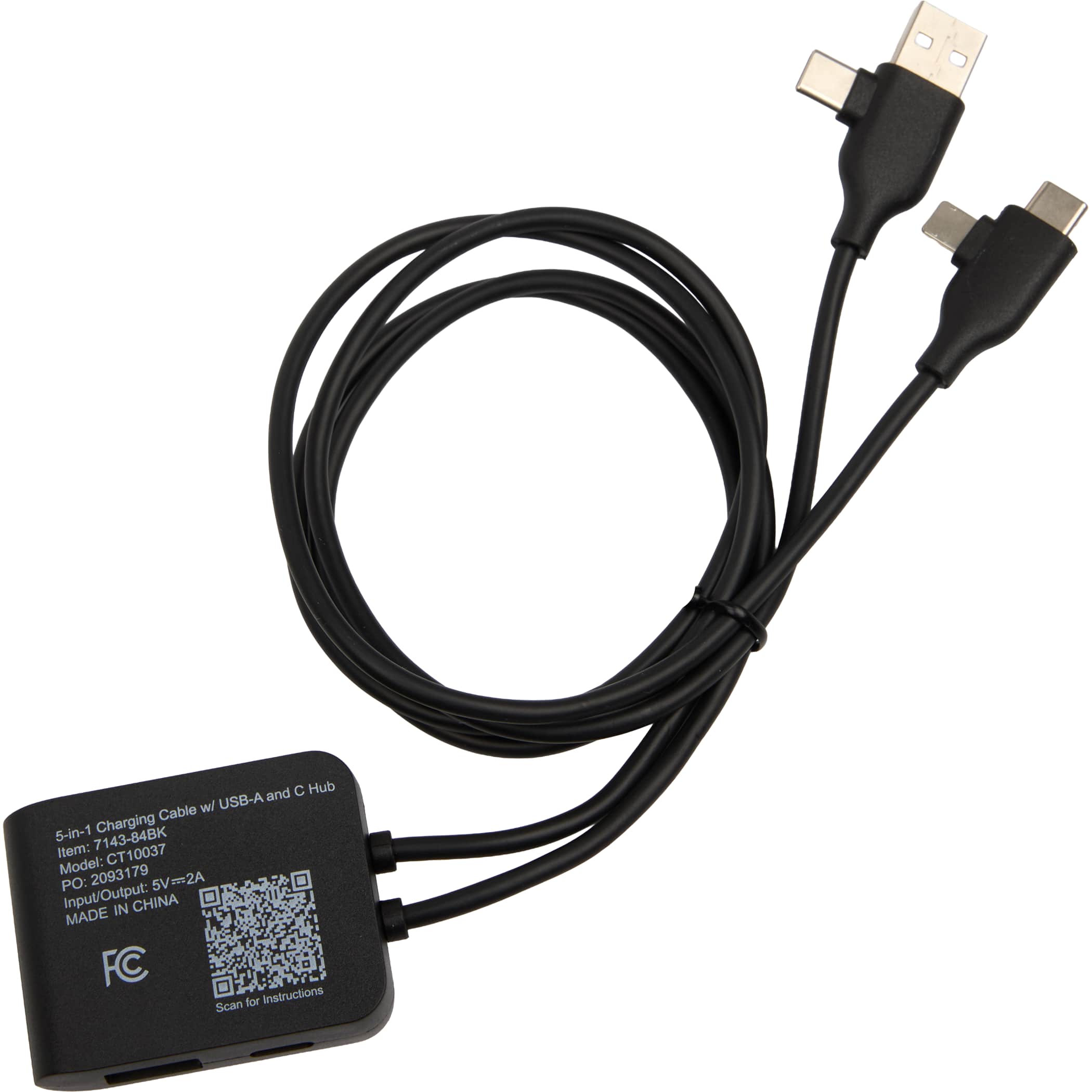 5-in-1 Charging Cable with USB-A/C Hub - Image 2