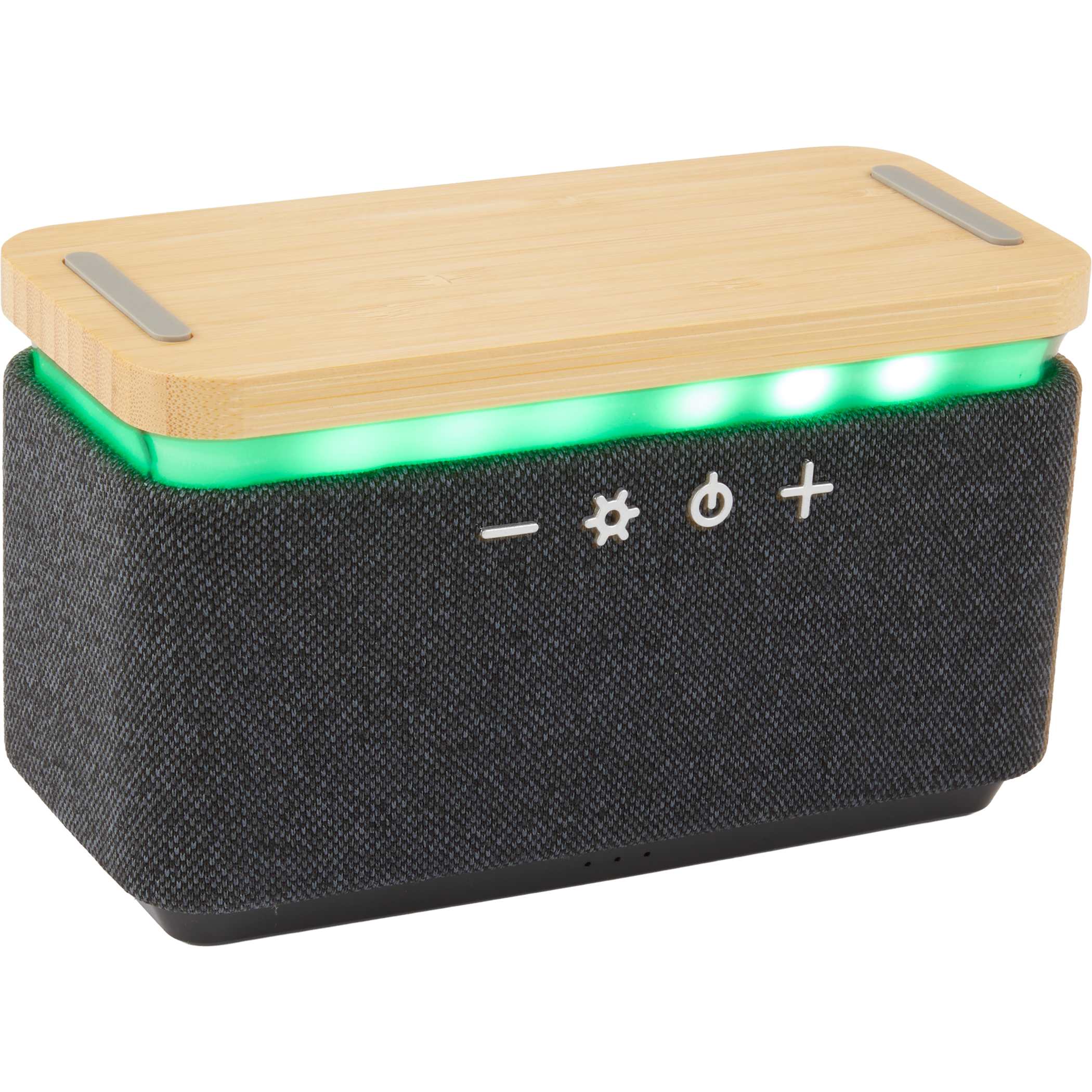 Boost Fabric & FSC® 100% Bamboo Speaker with Wireless Charging Pad - Image 5