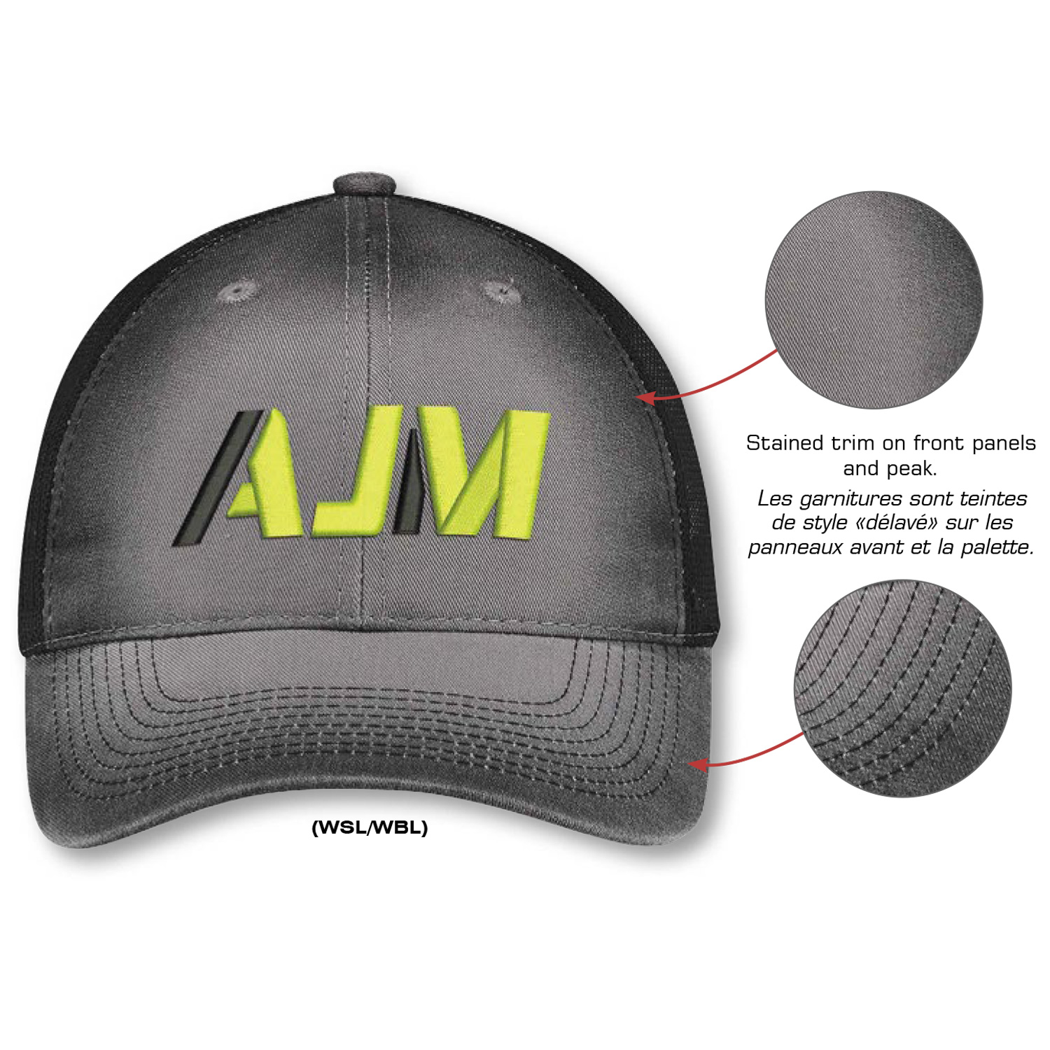 6 Panel Constructed Full-Fit (Mesh Back) Cap — AJM 7C647M - Image 4