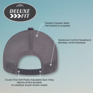Alternative view of 6 Panel Constructed Full-Fit (Mesh Back, Deluxe Fit) Cap — AJM 7M670M