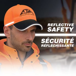 Alternative view of 6 Panel Constructed Full-Fit (Reflective, Safety) Cap — AJM 8C058M