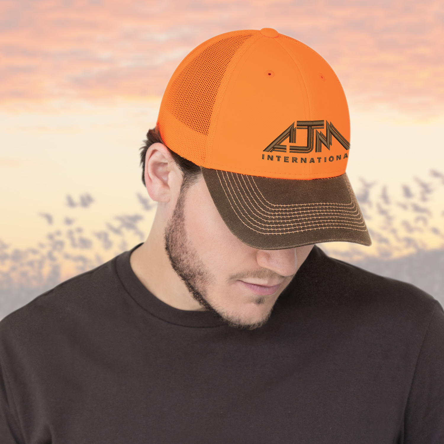 6 Panel Constructed Full-Fit (Mesh Back) Cap — AJM 8C648M - Image 2