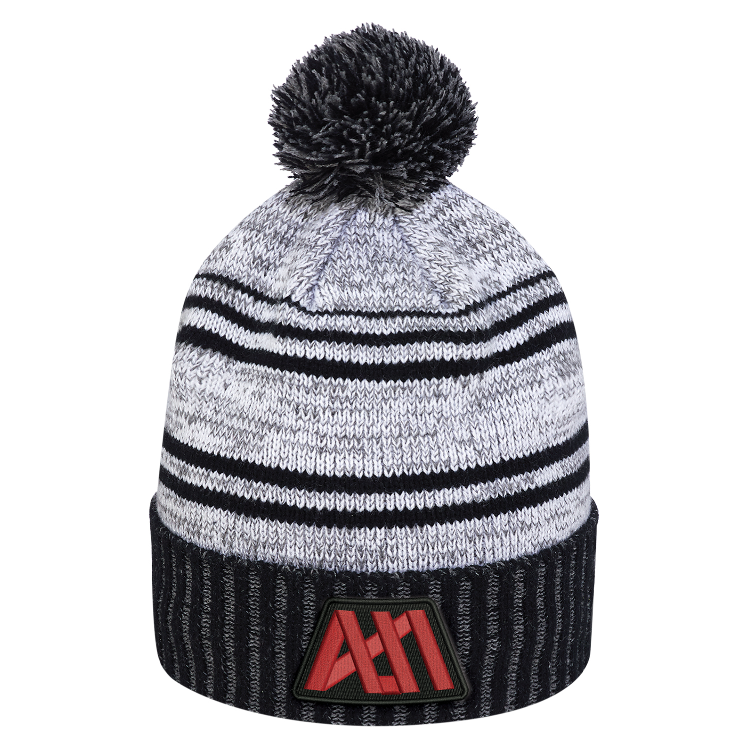 Cuff Toque (Pom Pom 8cm) — Marl jersey knit/Cable rib knit — AJM 9G087M