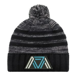 Cuff Toque (Pom Pom 8cm) — Marl Stripe jersey knit / Chunky knit — AJM 9G159M