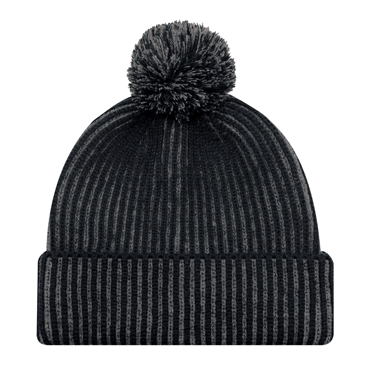 Cuff Toque with Flat Seams (Pom Pom 8cm) — Stripe rib knit — AJM 9H267M - Image 9