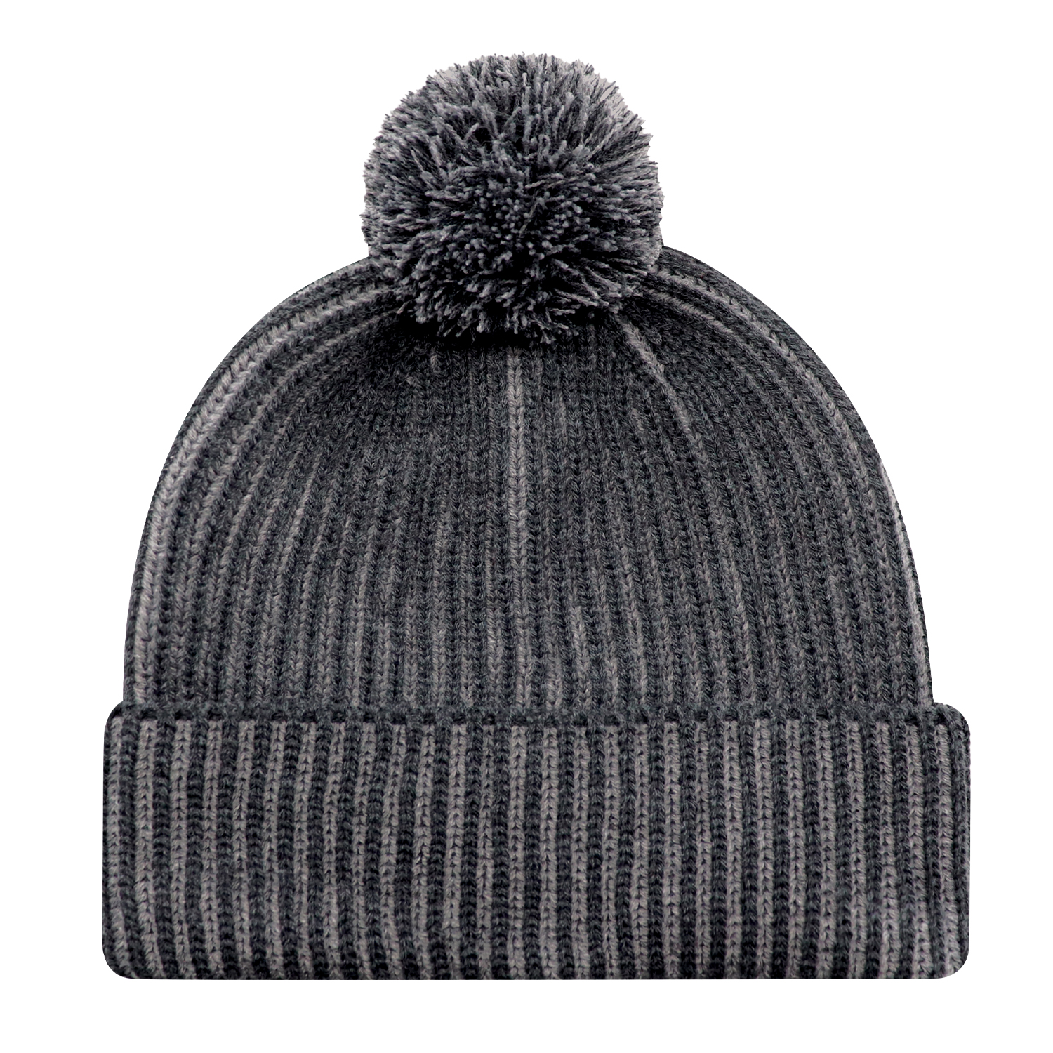 Cuff Toque with Flat Seams (Pom Pom 8cm) — Stripe rib knit — AJM 9H267M - Image 10