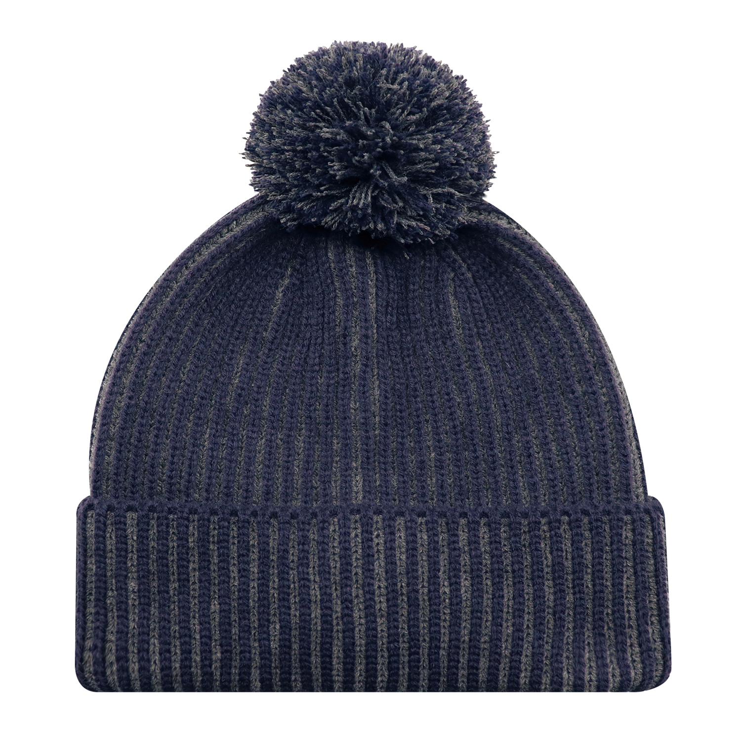 Cuff Toque with Flat Seams (Pom Pom 8cm) — Stripe rib knit — AJM 9H267M - Image 11