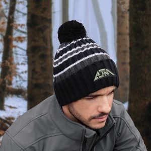 Alternative view of Cuff Toque (Pom Pom 8cm) — Stripe chunky knit — AJM 9I258M