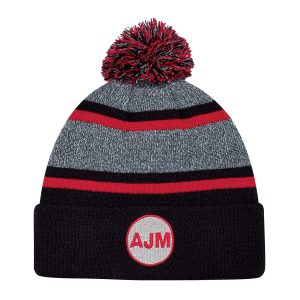 Cuff Toque (Pom Pom 8cm) — Heather/Stripe rib knit — AJM 9M069M