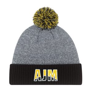 Cuff Toque (Pom Pom 8cm) — Heather knit/Cable rib knit — AJM 9P184M