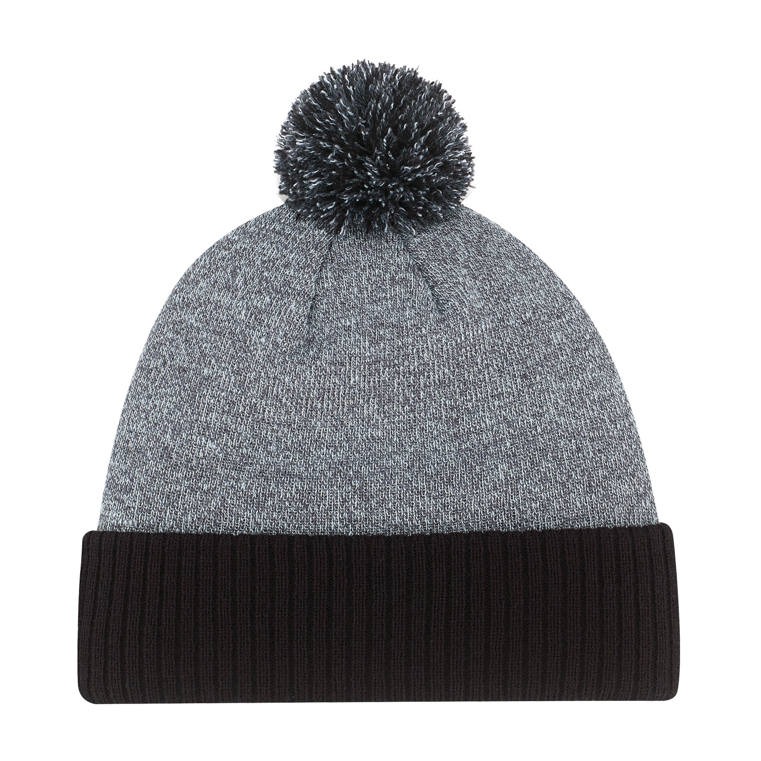 Cuff Toque (Pom Pom 8cm) — Heather knit/Cable rib knit — AJM 9P184M - Image 4